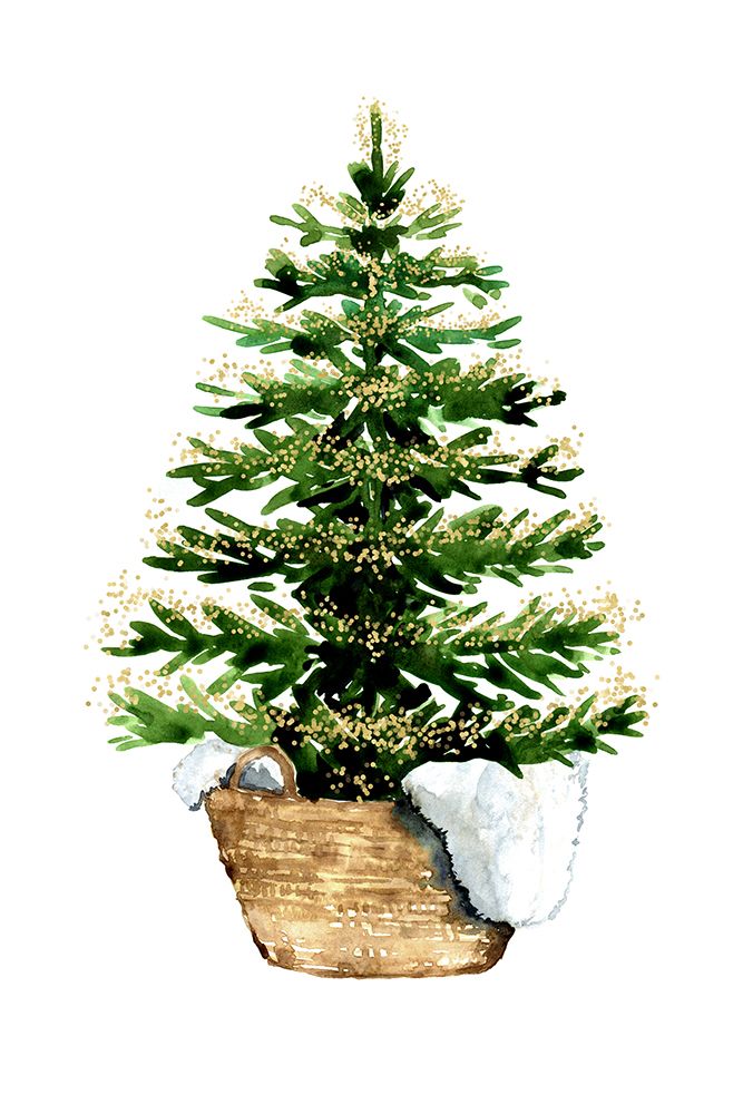 Cozy Watercolor Christmas Tree (2)