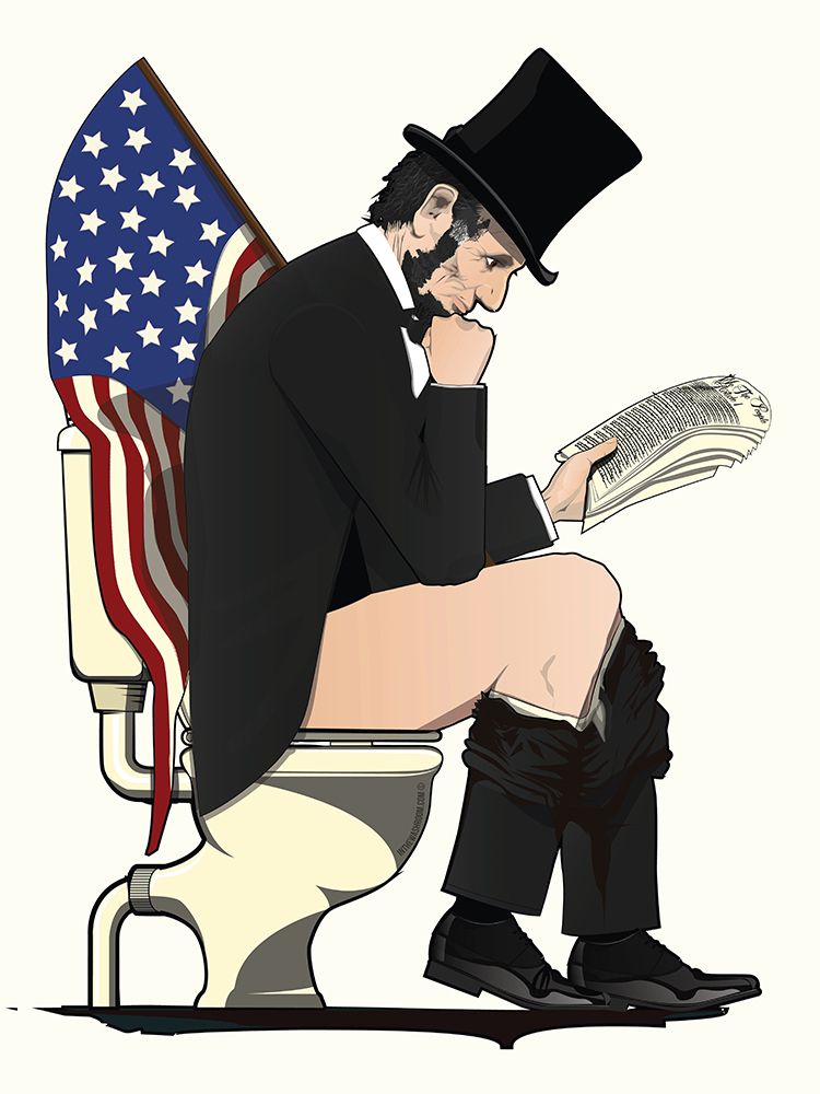 Abraham Lincoln On the Toilet