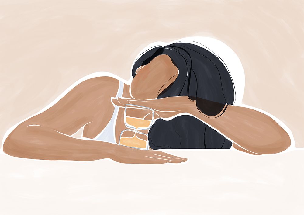 Woman With a Magic Hourglass Print By Ivy Green Illustrations