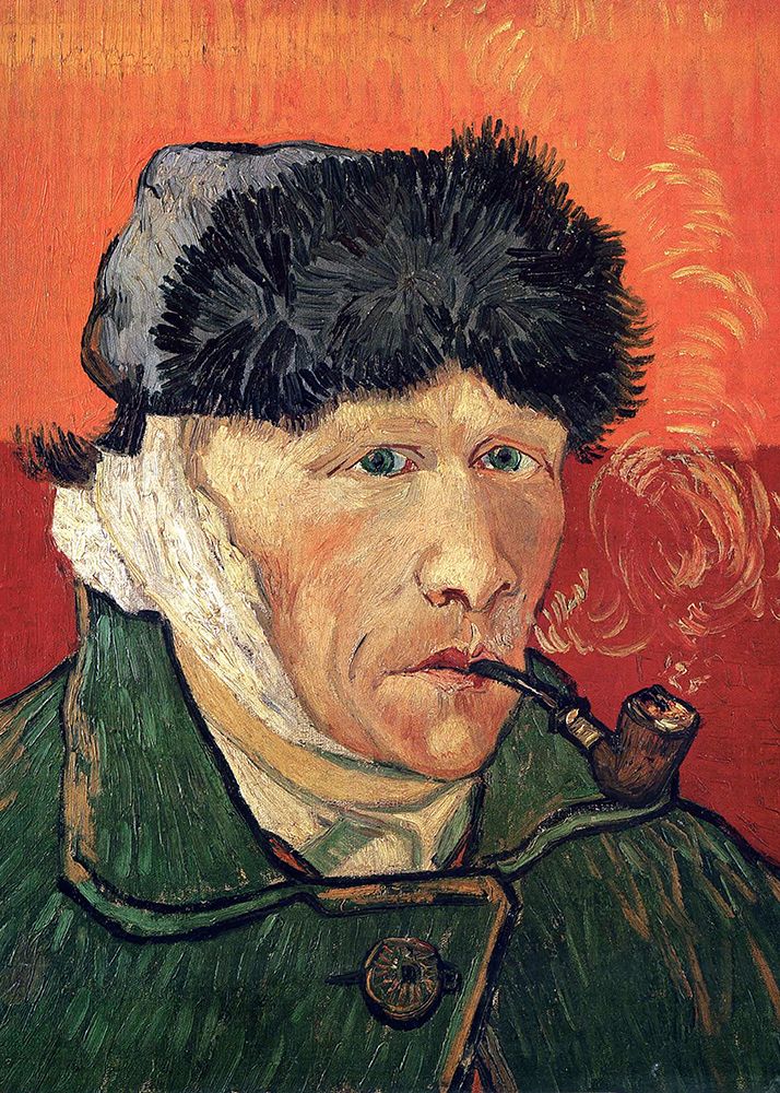 Vincent Van Goghs Self Portrait With Bandaged Ear And Pipe (1889)