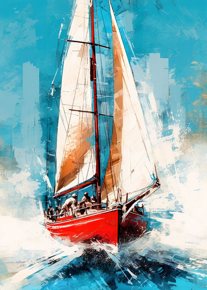 Yacht racing sport art 10