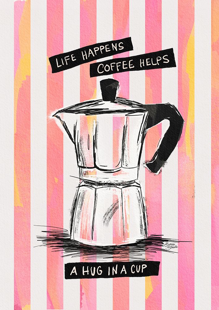 Mocca Coffee on Stripes - Hug in a Cup