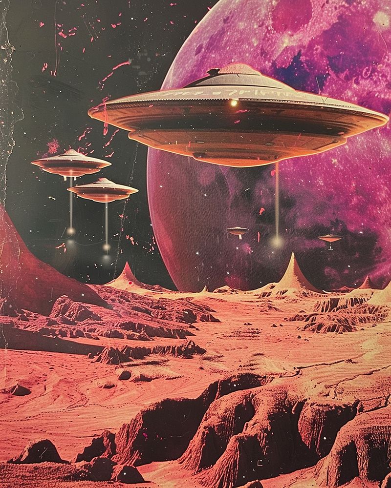Purple UFO Landing