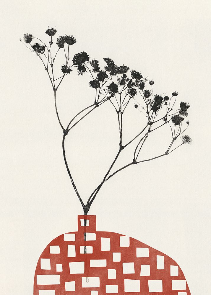 Gypsophila In a Red Vase
