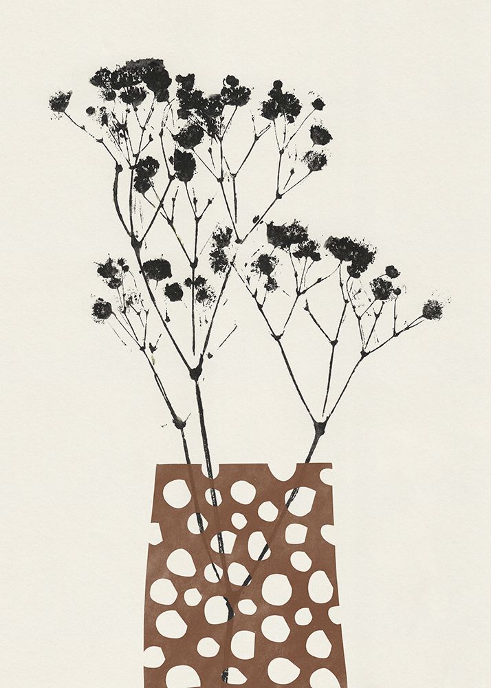 Gypsophila In a Brown Vase