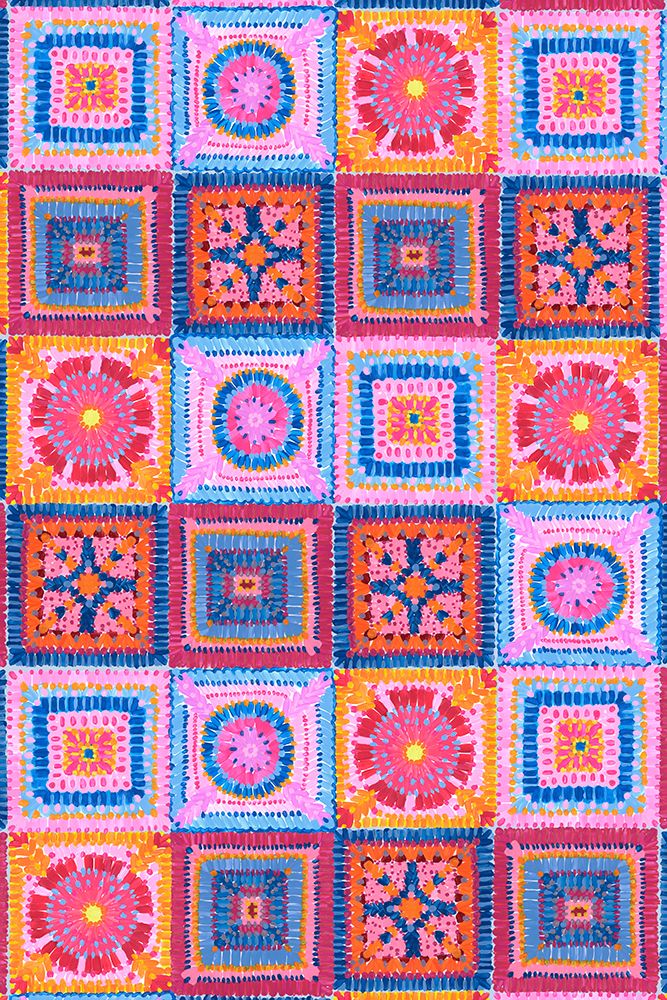 Granny squares blanket