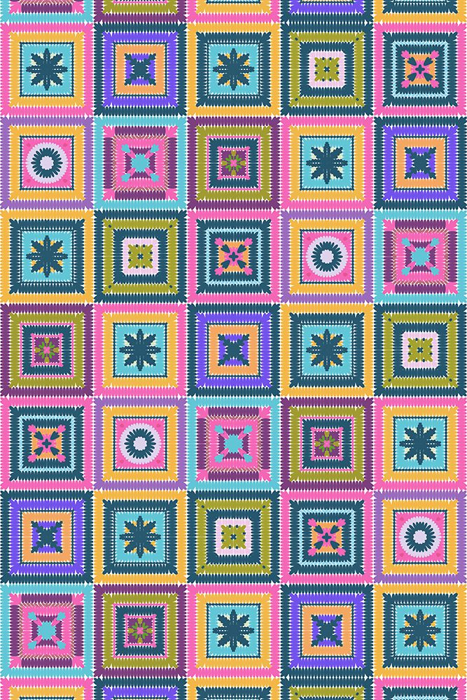 Colorful digital grandma squares II
