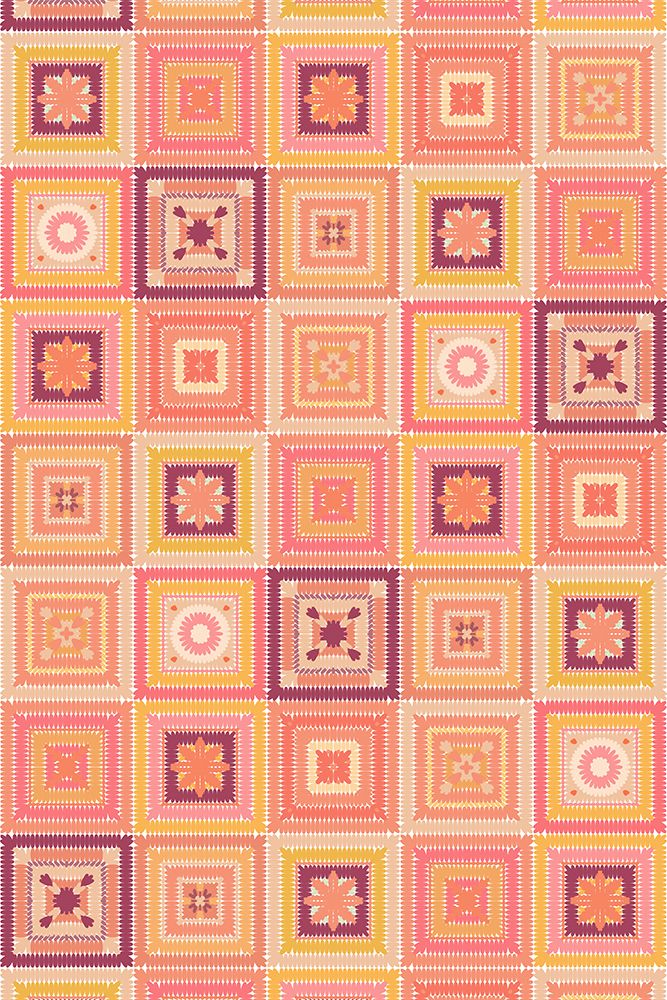 Peach digital grandma squares I