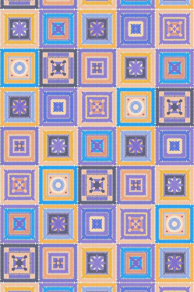 Colorful digital grandma squares IV
