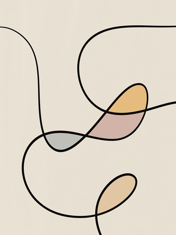 minimalist lines art beige