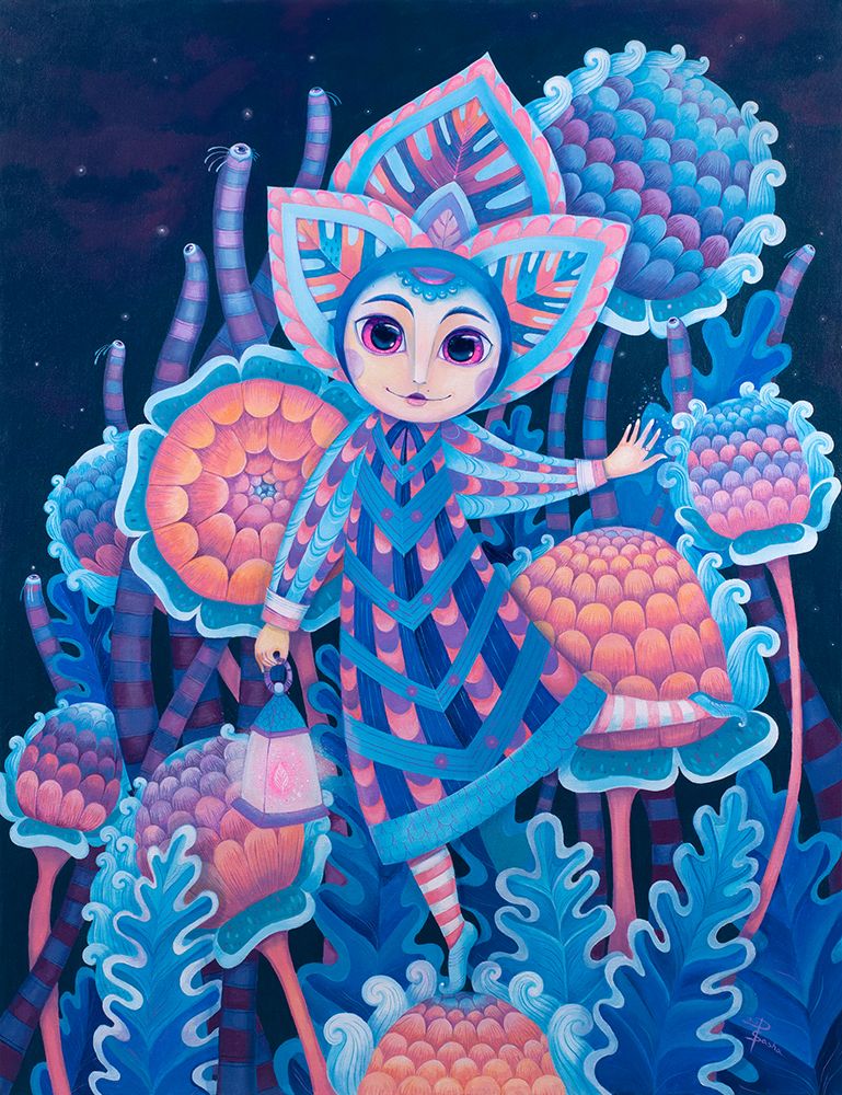 Spirit of the Aroma of Night Flowers Acrylic On Canvas 100x130 Cm. 2021