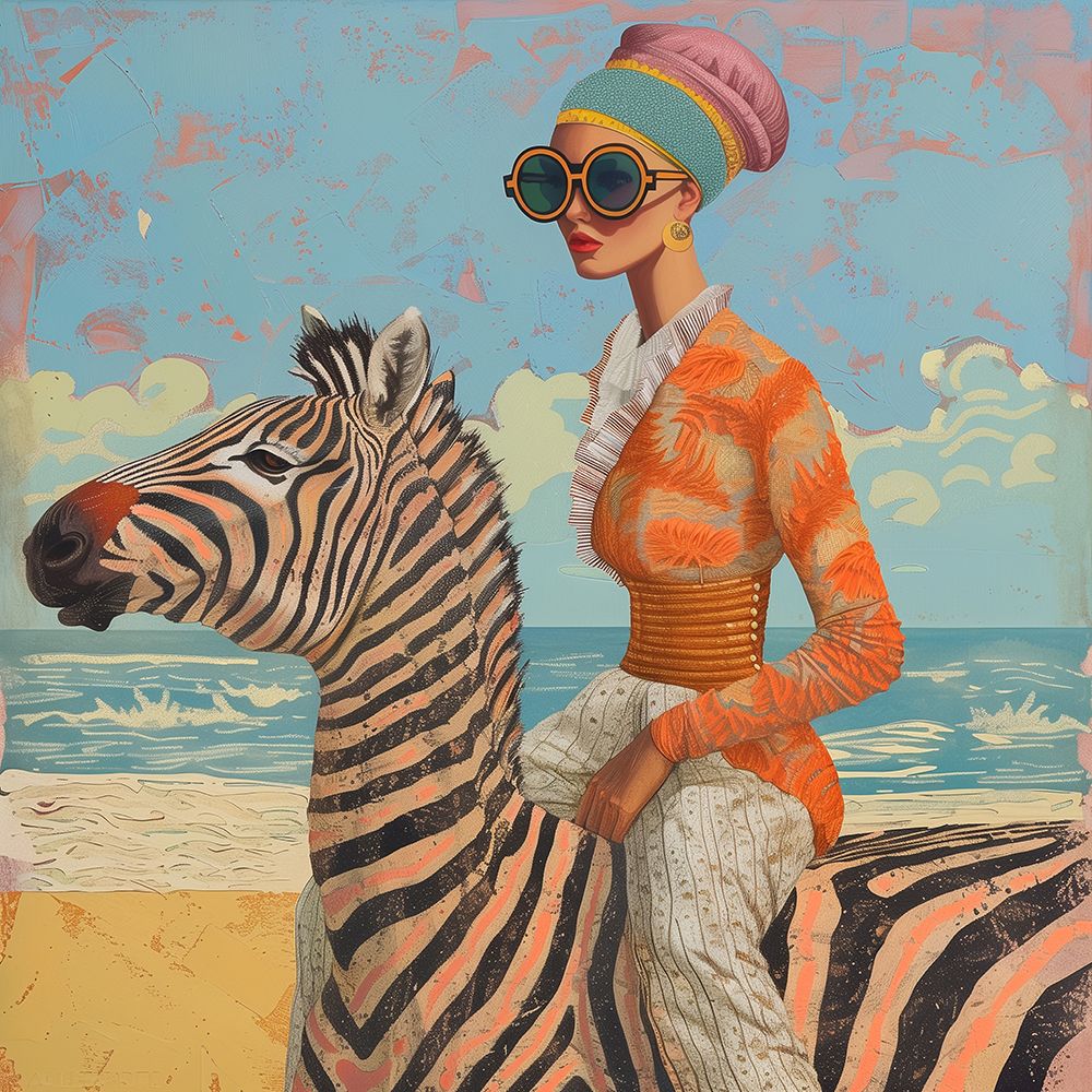Woman and Zebra
