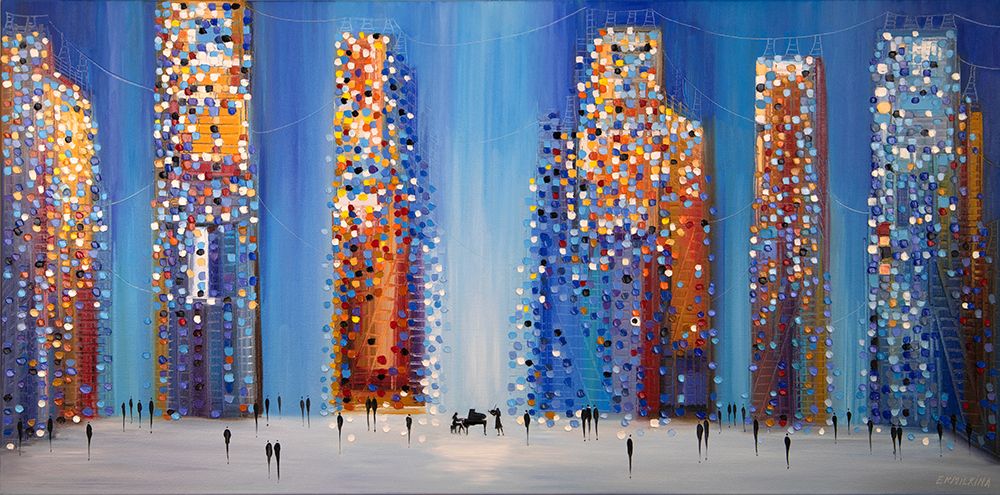 Ermilkina Music In the City 24x48 Oil