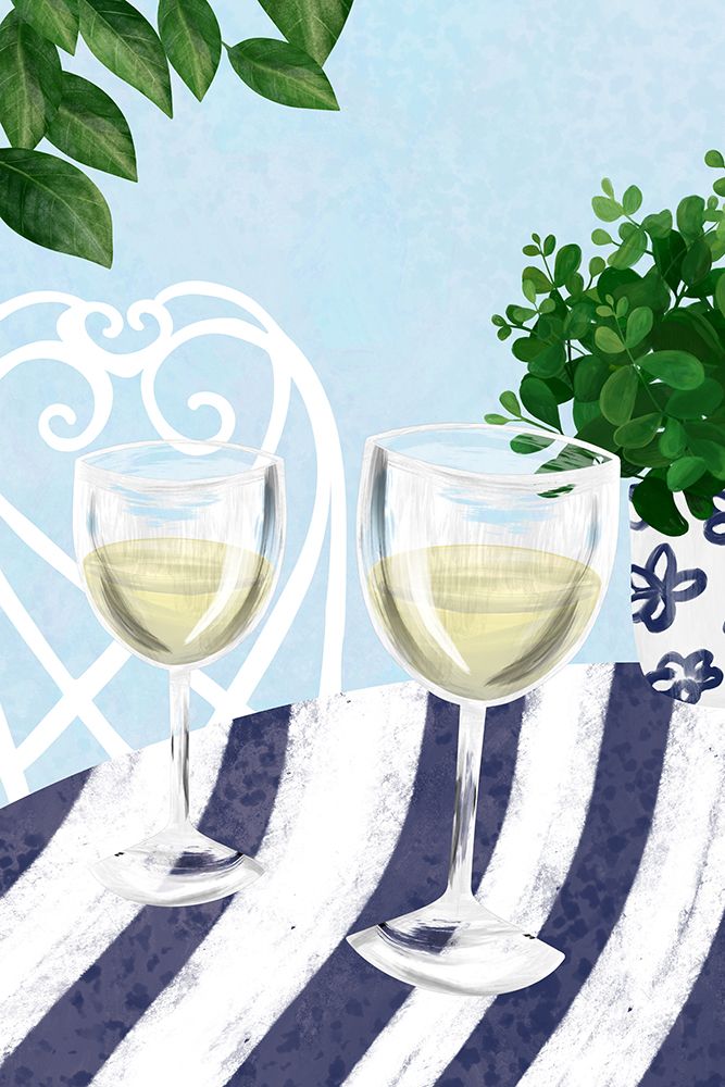 White wine under the tree