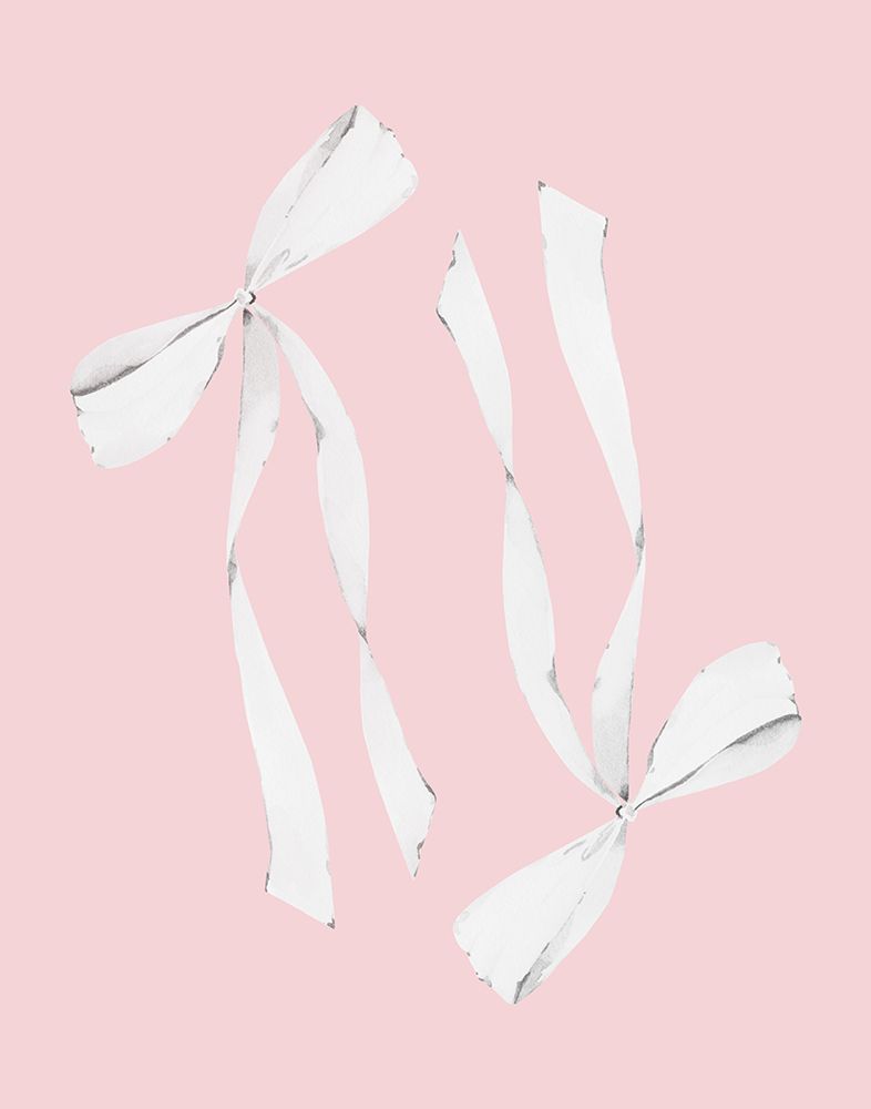 Two White Bows On Pink