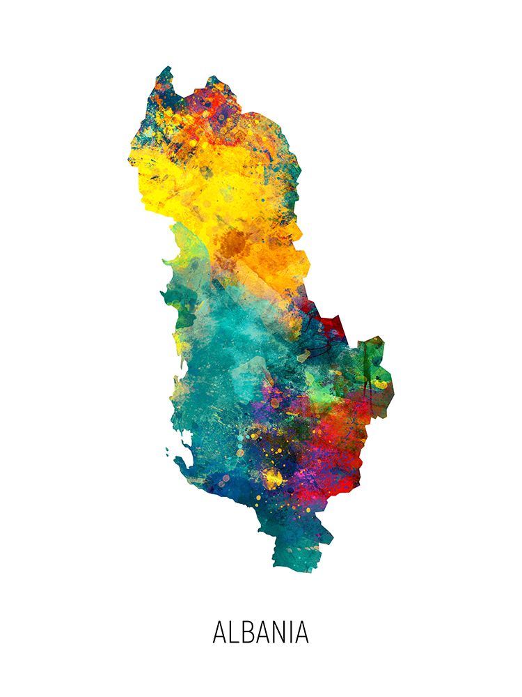Albania Watercolor Map