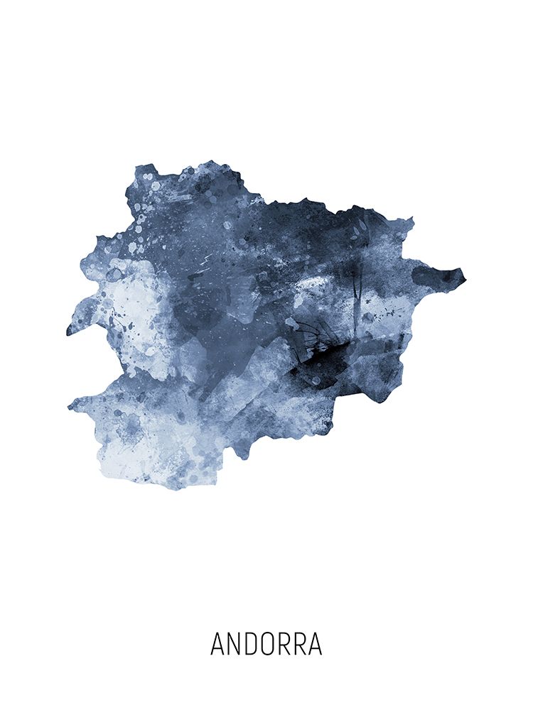 Andorra Watercolor Map
