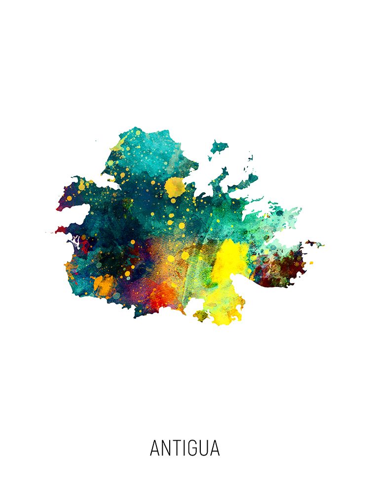 Antigua Watercolor Map