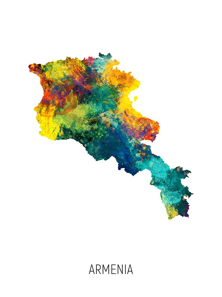 Armenia Watercolor Map