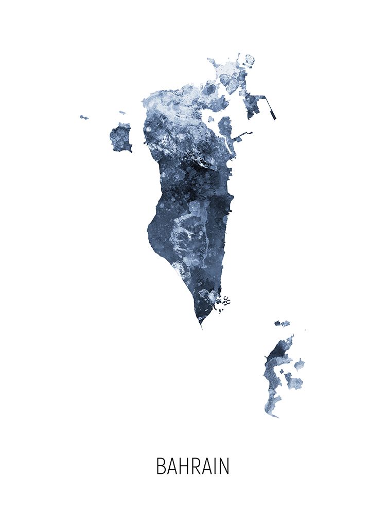 Bahrain Watercolor Map