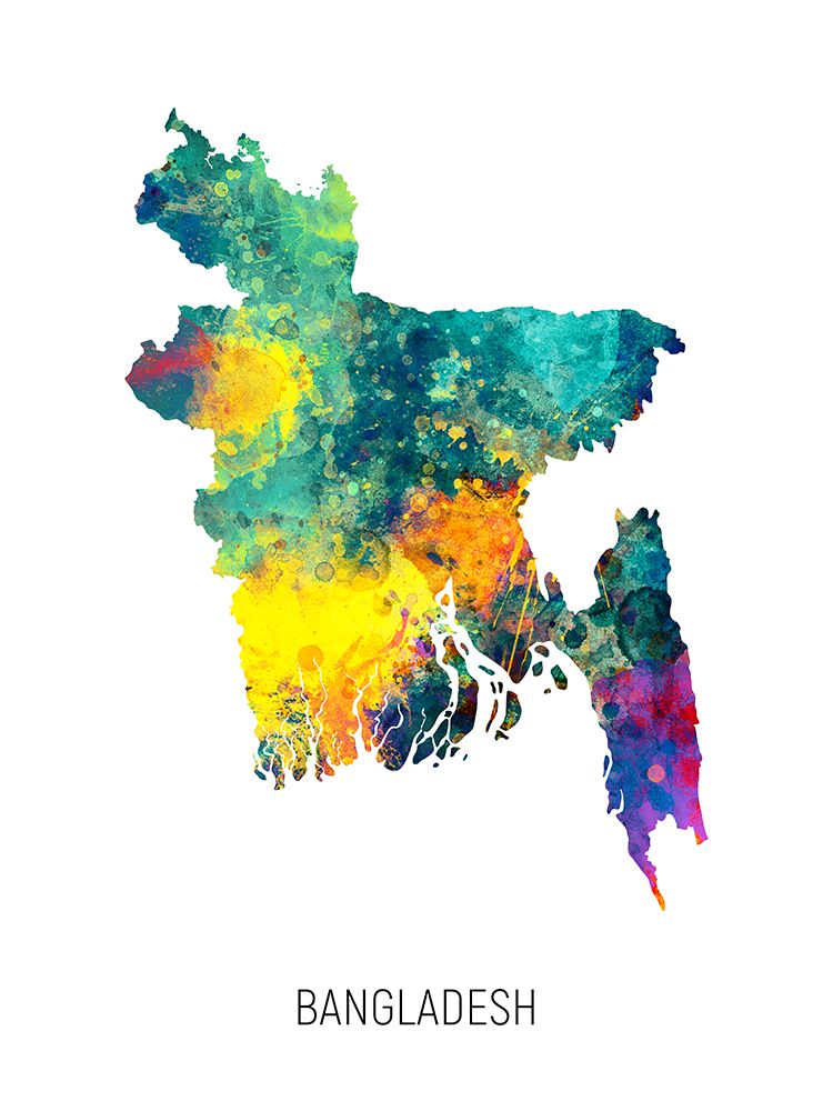 Bangladesh Watercolor Map