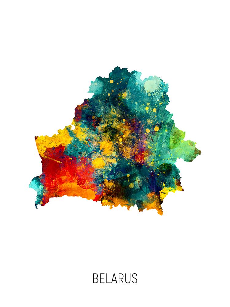 Belarus Watercolor Map