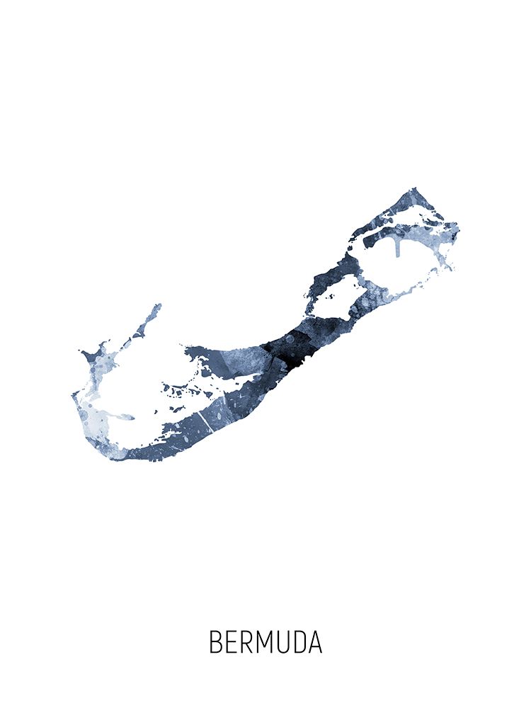Bermuda Watercolor Map