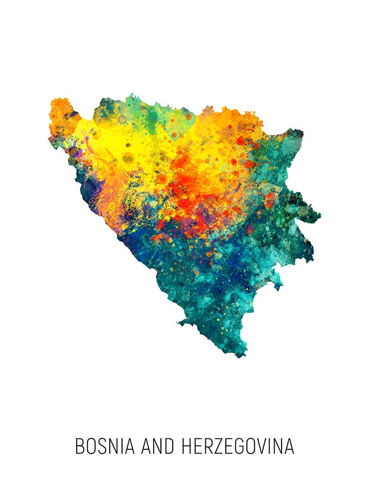 Bosnia and Herzegovina Watercolor Map