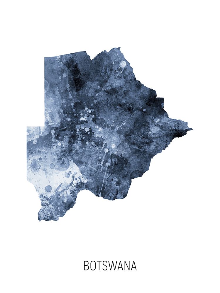 Botswana Watercolor Map