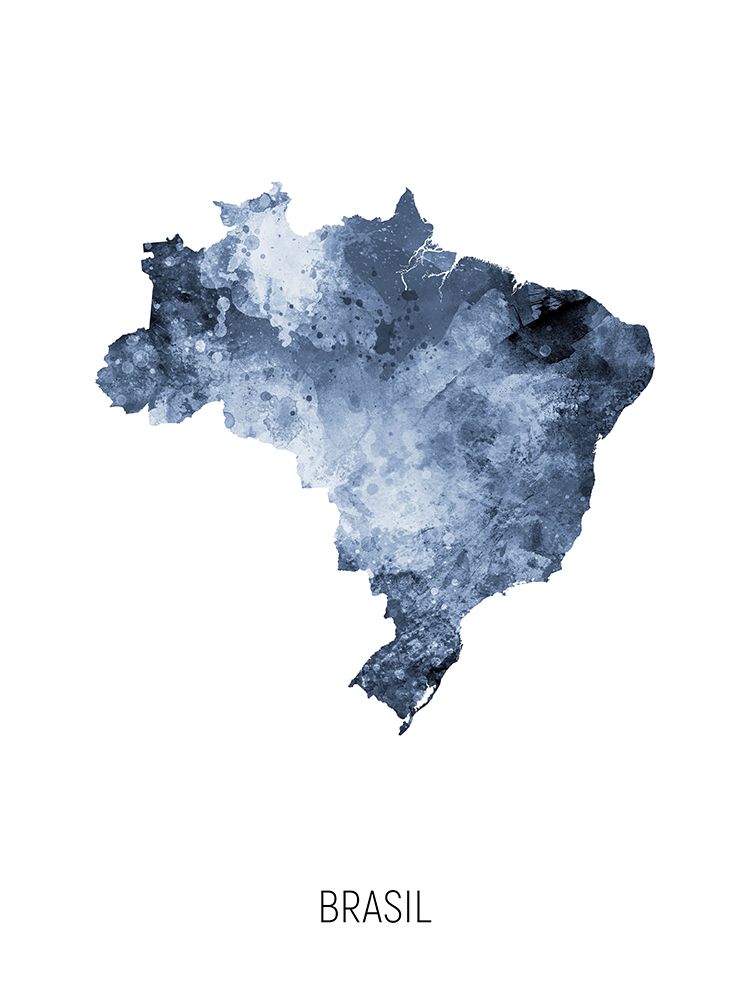 Brasil Watercolor Map