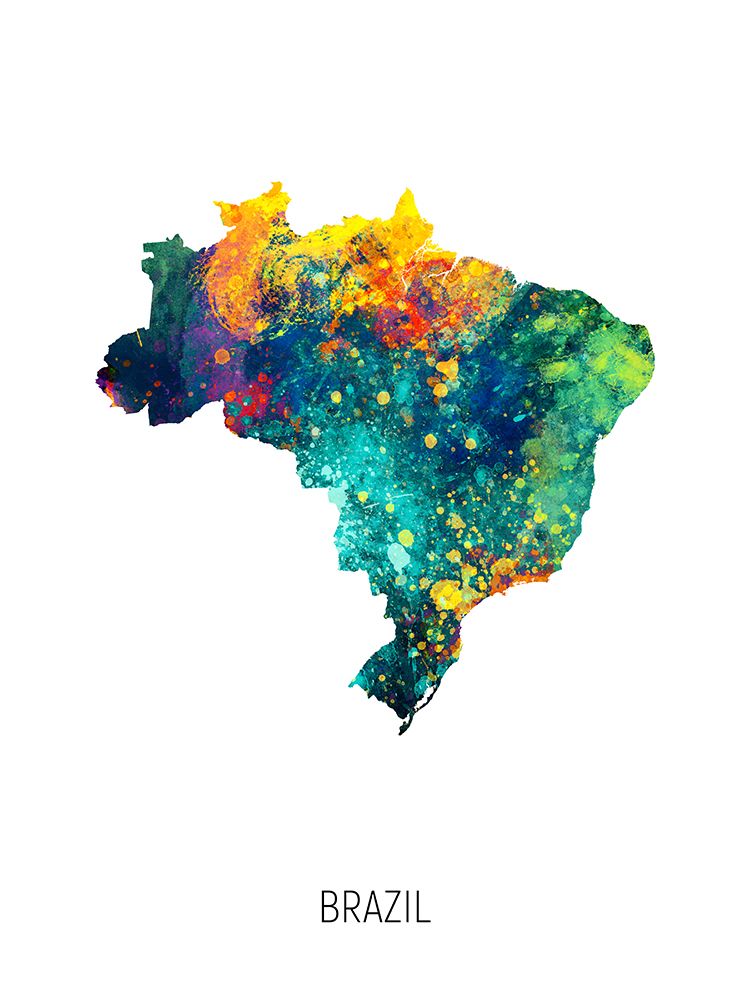 Brazil Watercolor Map