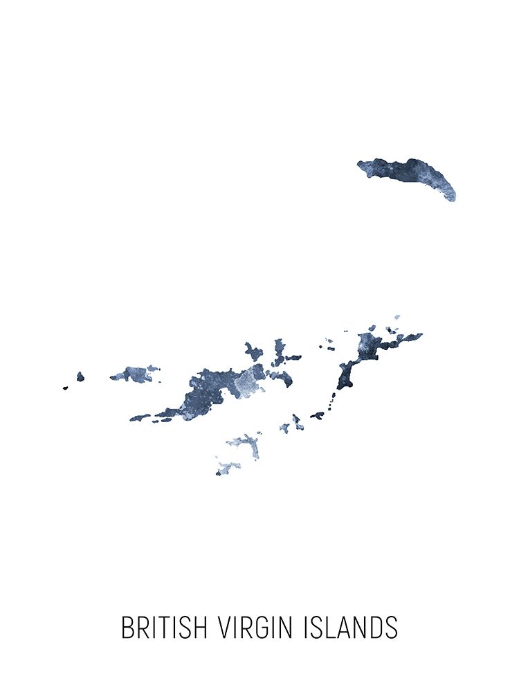 British Virgin Islands Watercolor Map