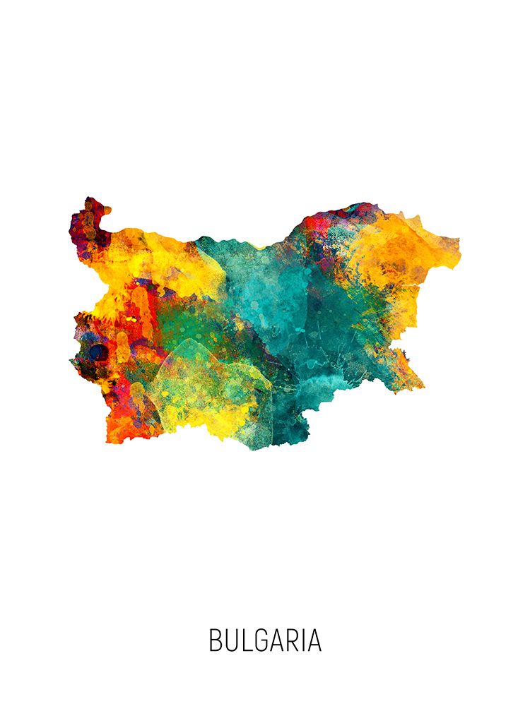 Bulgaria Watercolor Map