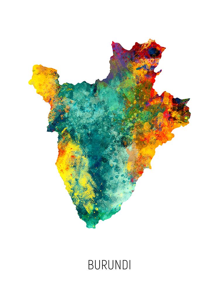 Burundi Watercolor Map