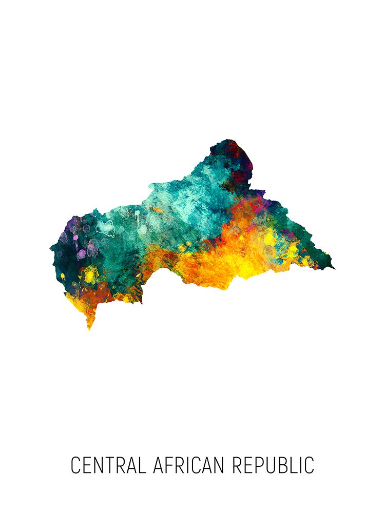 Central African Republic Watercolor Map