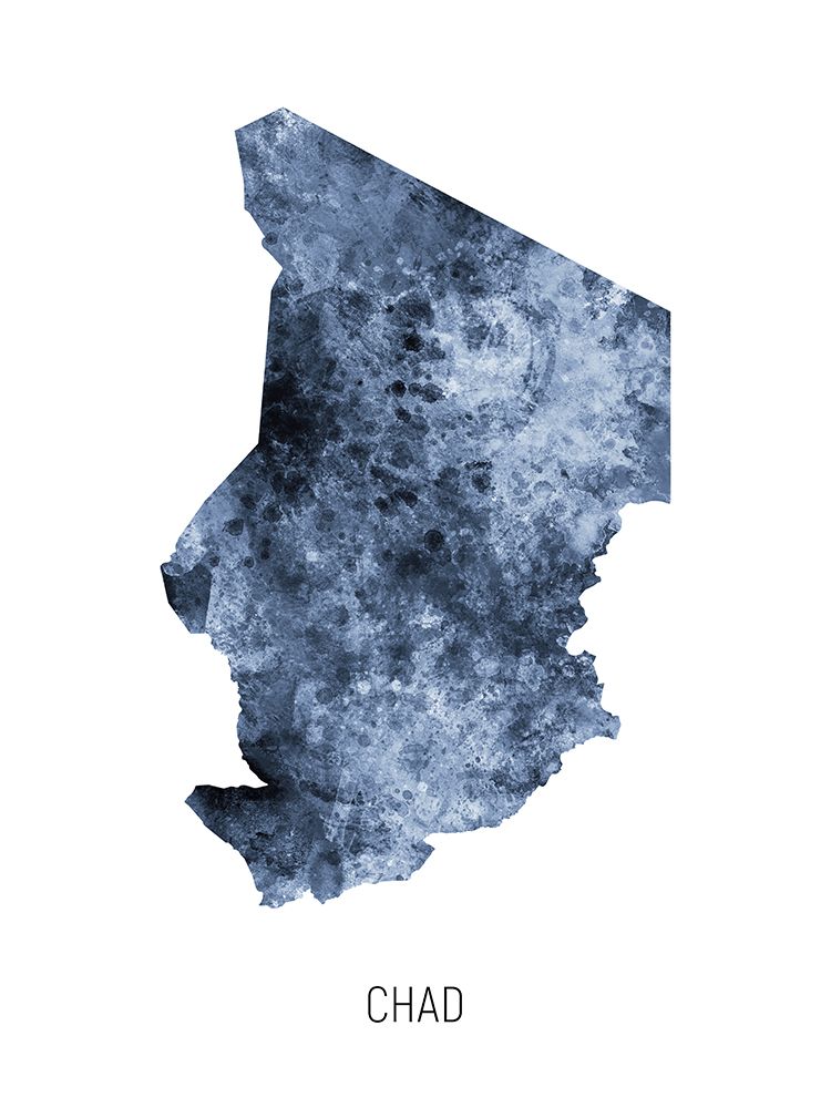 Chad Watercolor Map