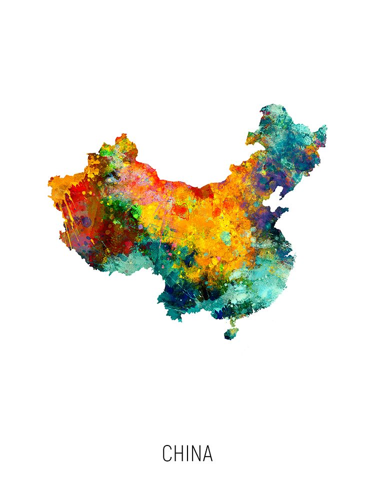 China Watercolor Map