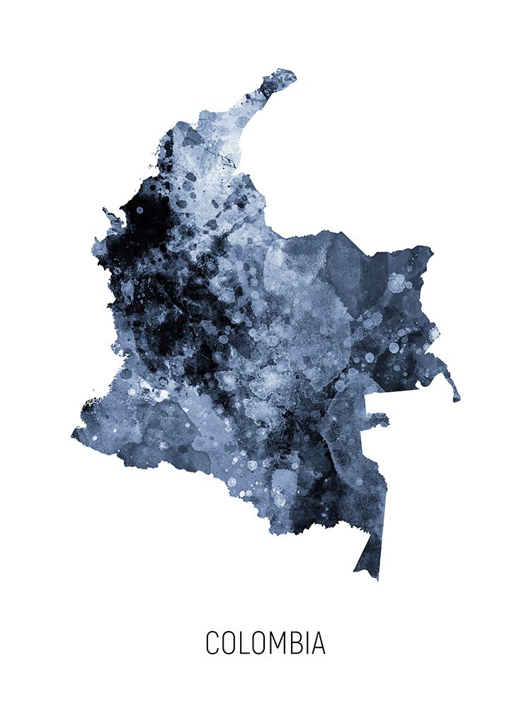 Colombia Watercolor Map