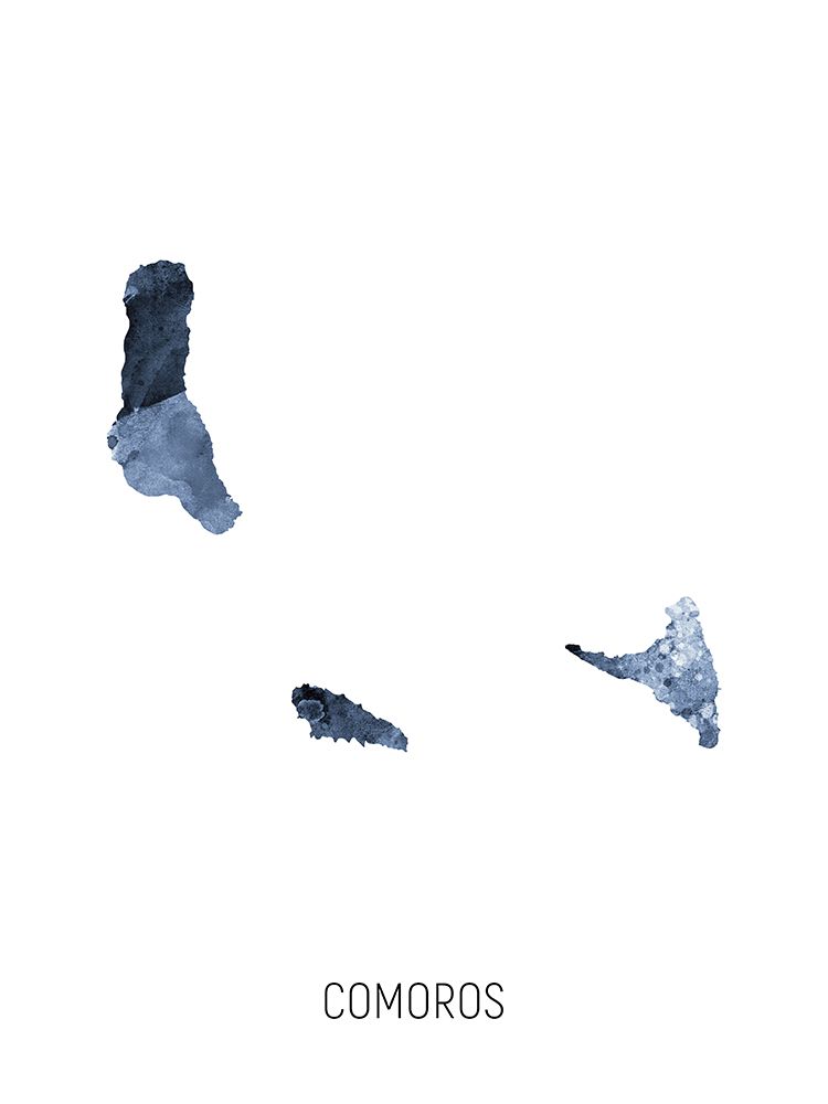 Comoros Watercolor Map