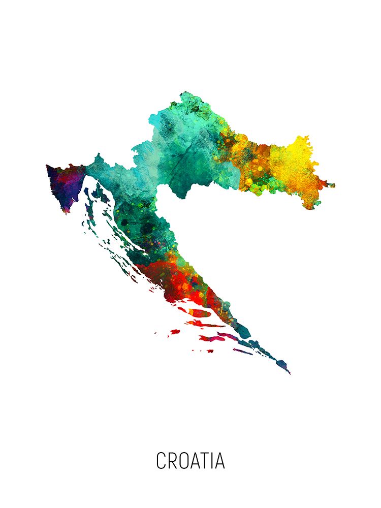 Croatia Watercolor Map