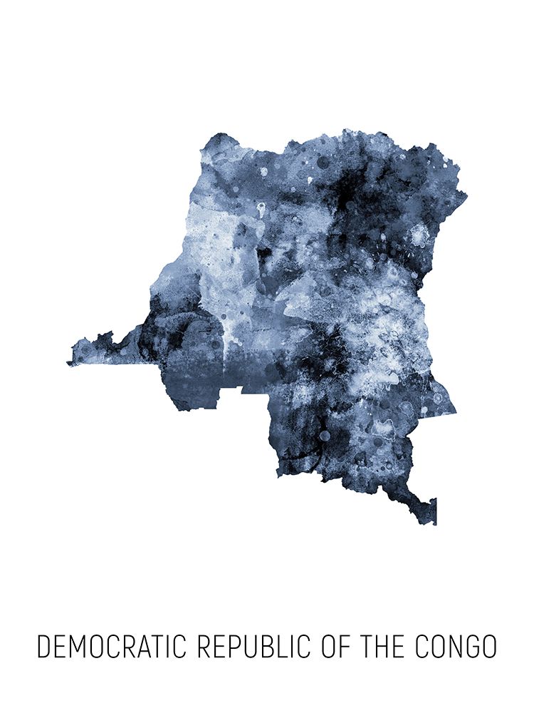 Democratic Republic of the Congo Watercolor Map