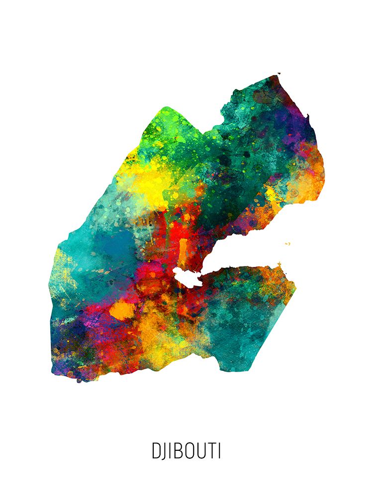 Djibouti Watercolor Map