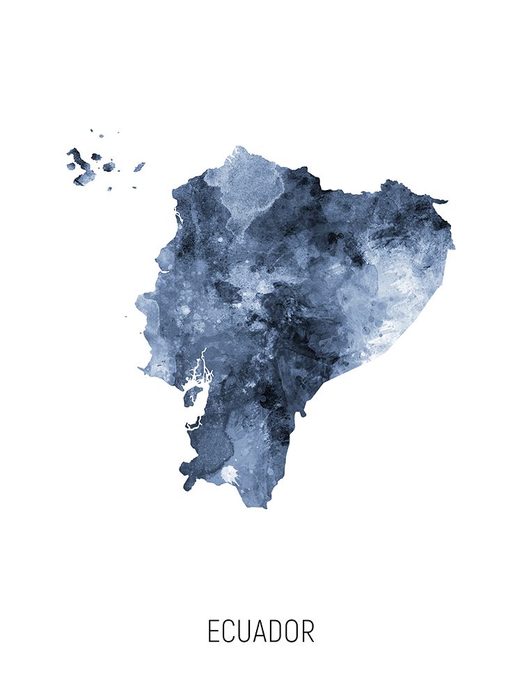 Ecuador Watercolor Map