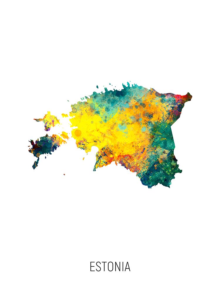 Estonia Watercolor Map