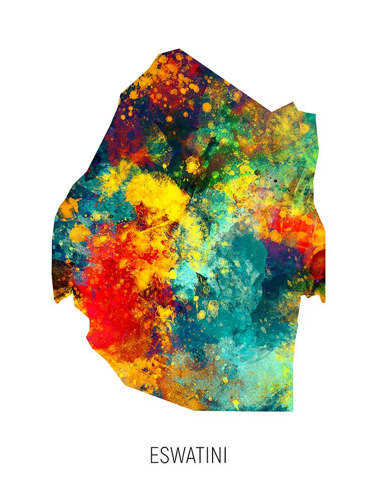 Eswatini Watercolor Map