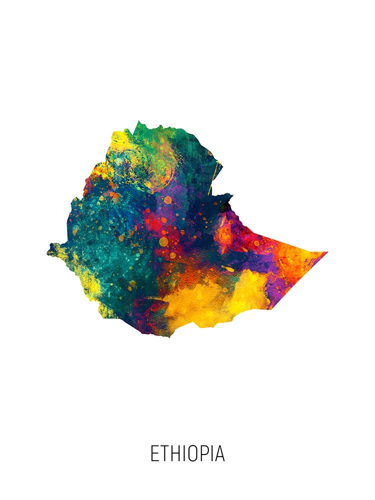 Ethiopia Watercolor Map