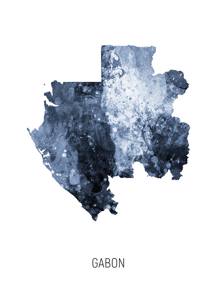 Gabon Watercolor Map