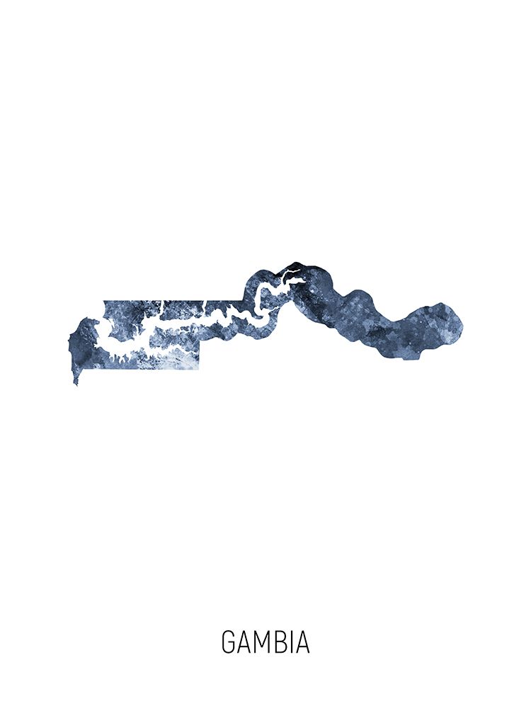 Gambia Watercolor Map