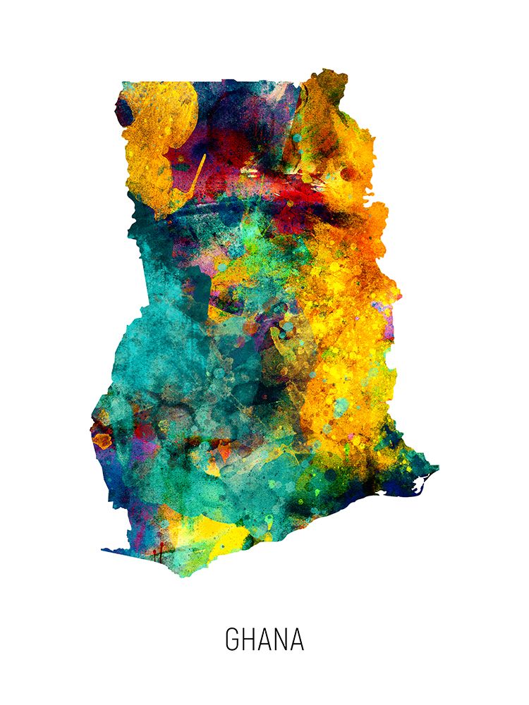 Ghana Watercolor Map