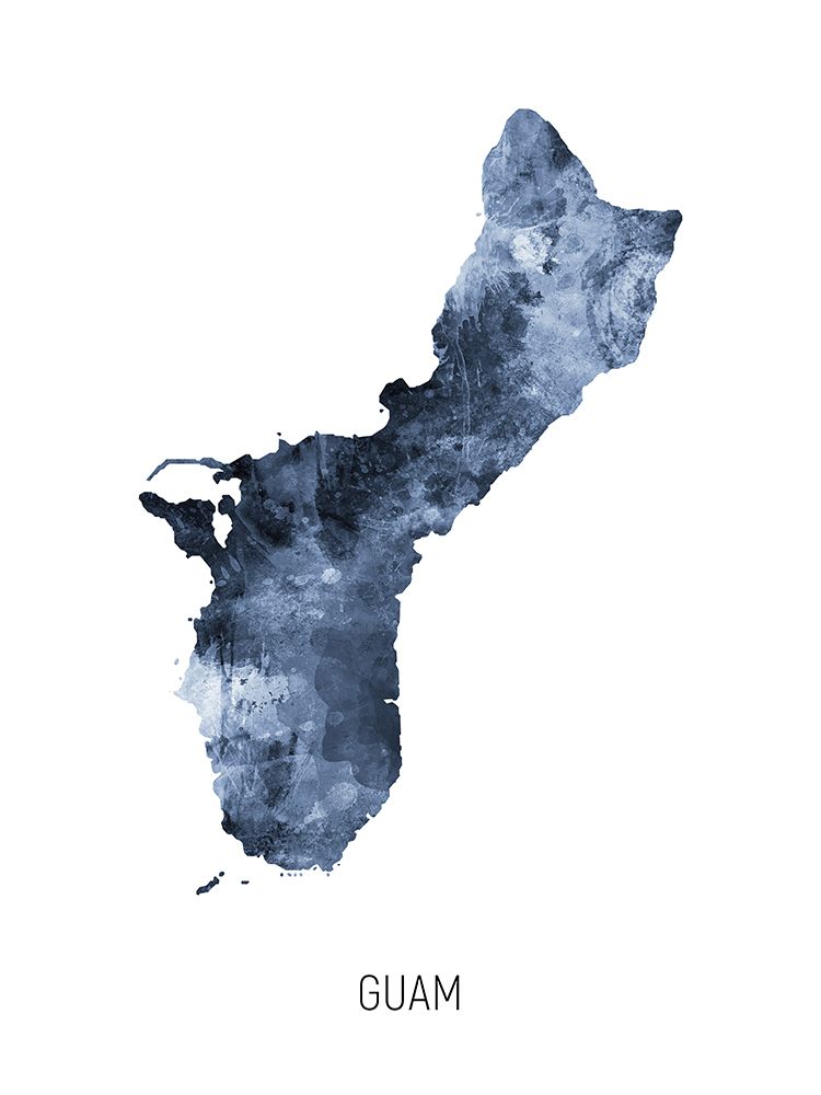 Guam Watercolor Map